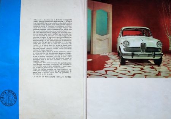 Alfa Romeo Giulietta Berlina t.i. Modellprogramm 1962 Automobilprospekt (8775)